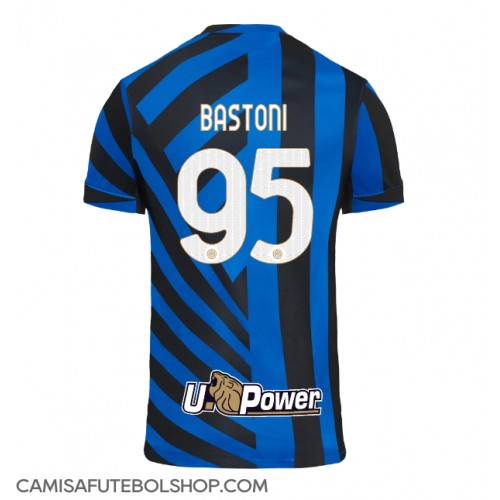 Camisa de time de futebol Inter Milan Alessandro Bastoni #95 Replicas 1º Equipamento 2024-25 Manga Curta